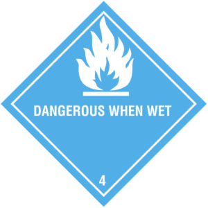 Class 4.3: Dangerous When Wet 25cmx25cm
